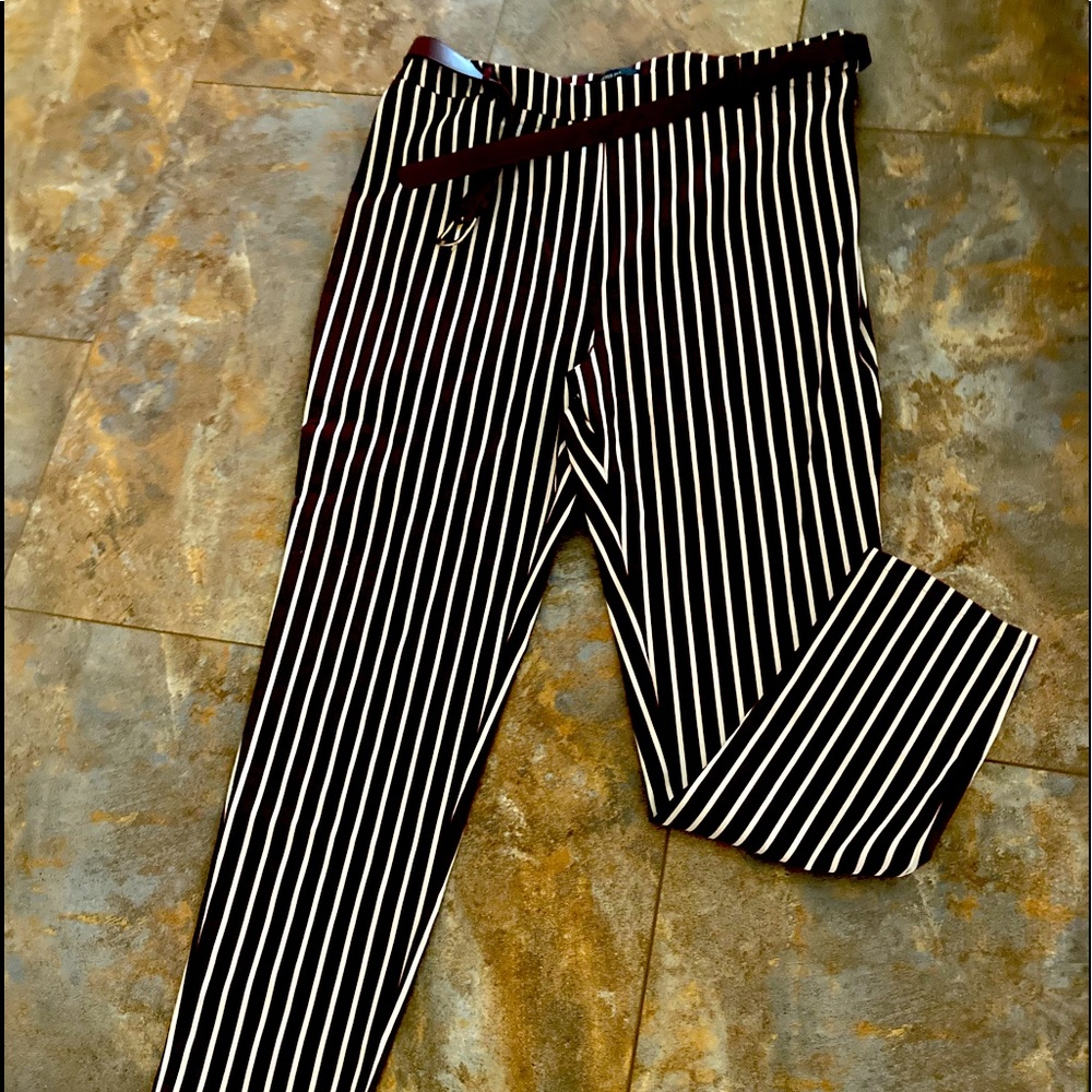 Stripped spandex dress pants